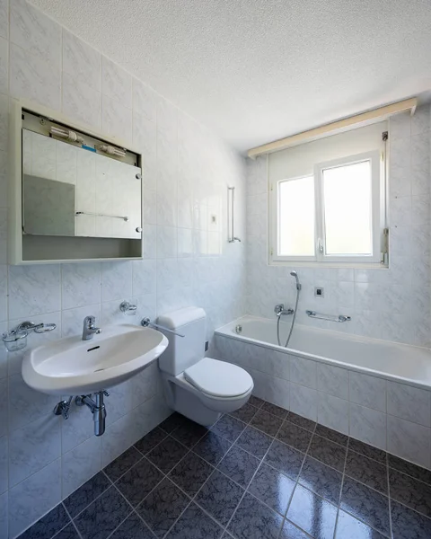 Salle Bain Vintage Avec Carrelage Personne Intérieur — Photo