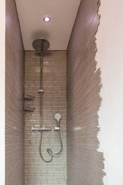 Mozaik duş ayrıntı. Kimse insid