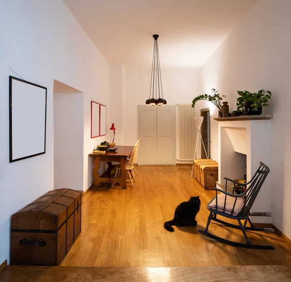 Office Rocking Chair Parquet Renovated Apartment Nobody — Stock Photo, Image