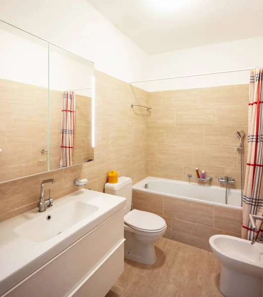 Bathroom Sink Mirror Covered Marble Nobody — Stock Photo, Image