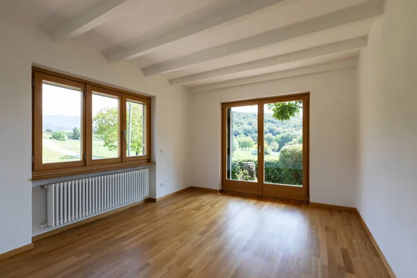 Chambre Blanche Vide Avec Vue Sur Nature Personne Intérieur — Photo