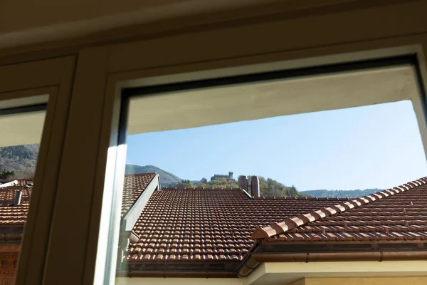 Casa Exterior Com Varanda Com Vista Para Centro Histórico Ninguém — Fotografia de Stock