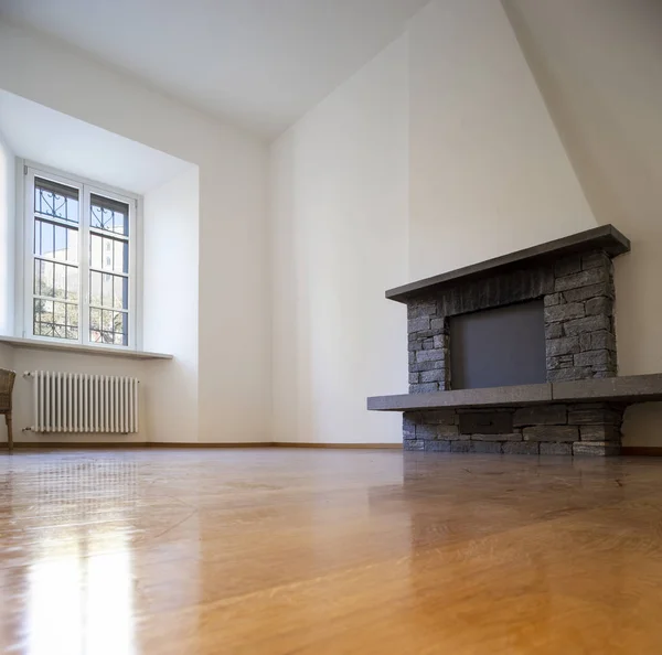 Empty Living Room Fireplace Nobody — Stock Photo, Image