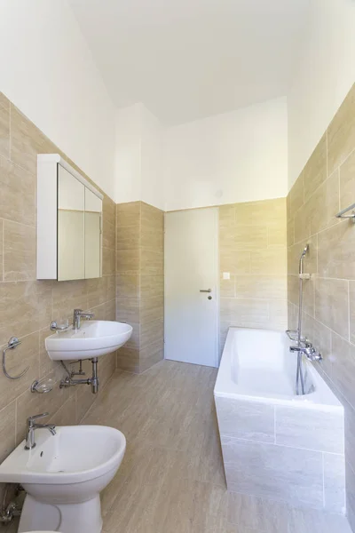 Badezimmer Mit Elegantem Marmor Niemand Drinnen — Stockfoto