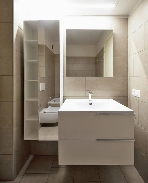 Salle Bain Moderne Marbre Vide Élégant Copier Espace Personne Intérieur — Photo