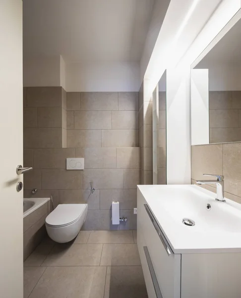 Moderno Bagno Marmo Vuoto Elegante Copia Spazio Nessuno All Interno — Foto Stock