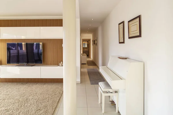 Vardagsrum Med Korridoren Modern Lägenhet Ingen Släpper — Stockfoto