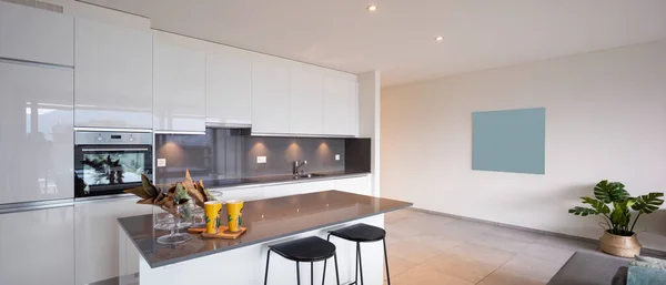 Interieur Van Een Keuken Van Een Modern Appartement Niemand Binnen — Stockfoto