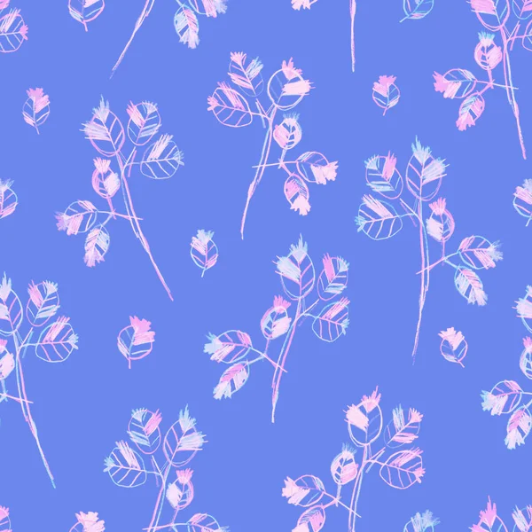 Παιδικό Σχέδιο Λουλούδια Χωρίς Ραφή Μοτίβο Πολύχρωμα Αφελές Στυλ Floral — Φωτογραφία Αρχείου