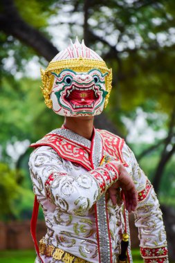 Hanuman, sanat kültür dans Tayland Hanuman, Ramayana, Tay Khon maskeli.