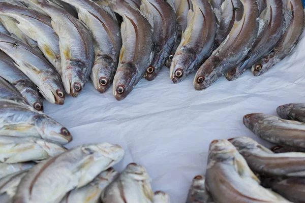 Kurutulmuş Balık Deniz Ürünleri Pazarında Kurutulmuş Balık — Stok fotoğraf