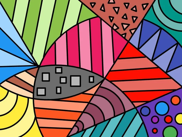 el çekilmiş çok renkli arka plan, şekiller, boya, sanat, geometrik soyut, Handwritten - illüstrasyon
