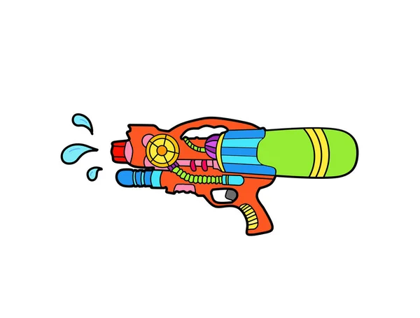 Ontwerp Voor Zomer Kleurrijke Waterpistool Geïsoleerd Een Witte Achtergrond Met — Stockfoto