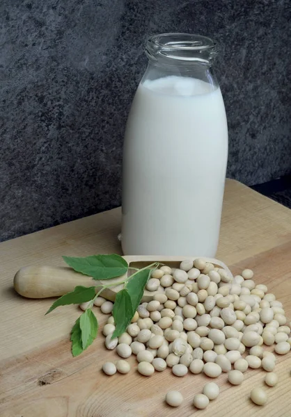 Mleko Sojowe Bio Organiczne Naturalne — Zdjęcie stockowe