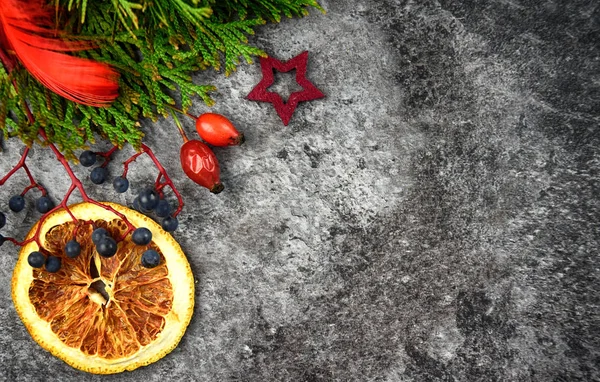 Fond Noël Avec Pin Frais Étoiles — Photo