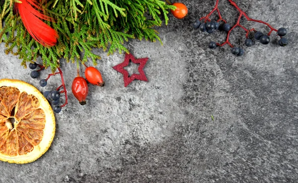 Fond Noël Avec Pin Frais Étoiles — Photo