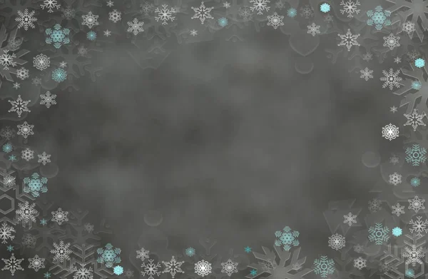 Winter Christmas Achtergrond Met Sneeuwvlokken — Stockfoto