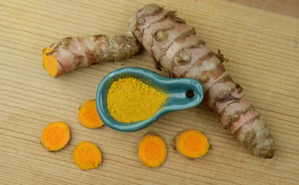 Curcuma Spezie Radice Bio Eco Biologico — Foto Stock