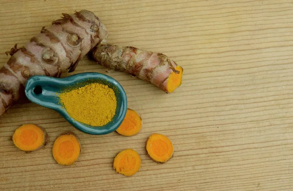 Curcuma Spezie Radice Bio Eco Biologico — Foto Stock