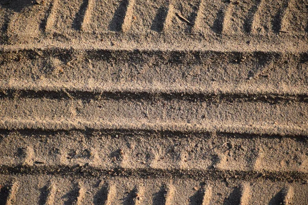 Pneu Faixas Carro Caminho Arenoso — Fotografia de Stock