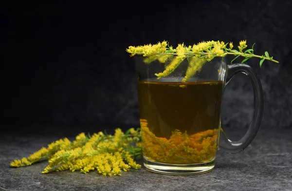 Golden Rod herbal tea, prepared from organically grown and wild-crafted herbs