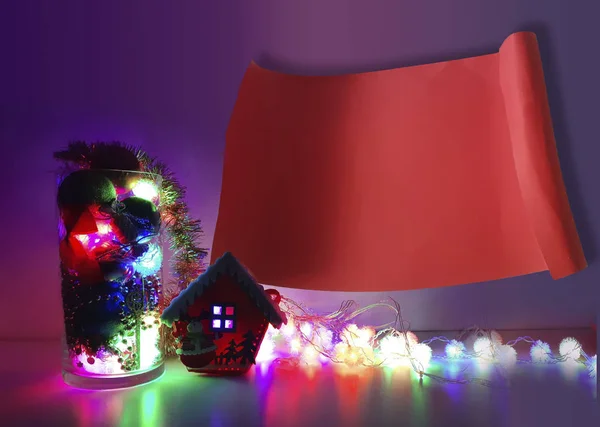 Mavi Noel kartı. Noel ve yeni yıl çizim