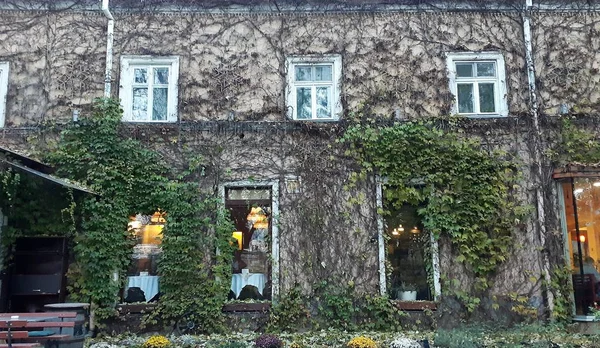 Old courtyard of the city of Odessa. Traditional house with vintage windows. cityscape — Stock Photo, Image