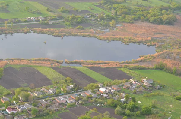 Vue Aérienne Paysage Campagne Tiré Haut Nature Concepts Agricoles — Photo