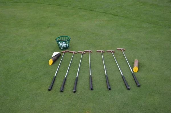Golf Club Zeleném Travnatém Pozadí — Stock fotografie