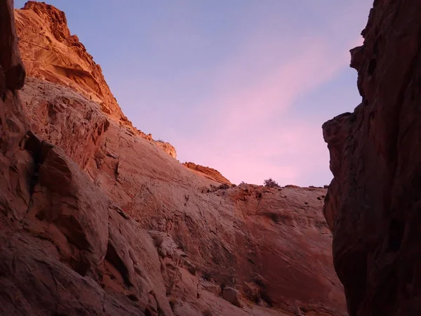 Dinding Canyon Saat Matahari Terbenam — Stok Foto