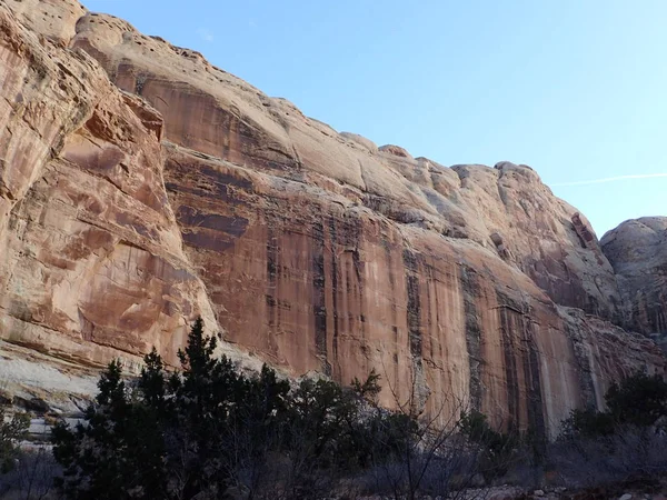 Rock Wall Utah Canyon Traces Water Pathways — Stock Photo, Image