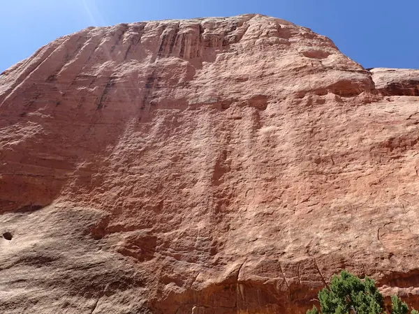 Rock Wall Tiny Sun Glare Utah Usa — Stock Photo, Image