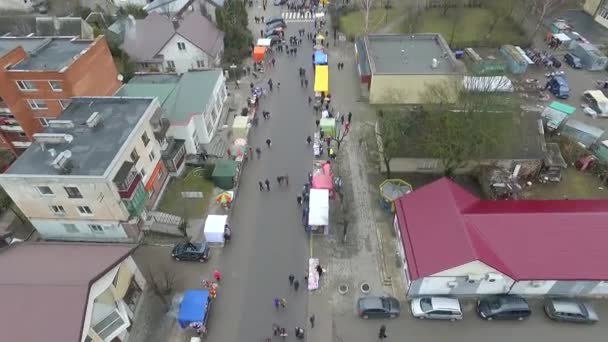 Flight Small Town Fair Street — стоковое видео