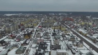 Panorama bitti küçük kasaba kışın