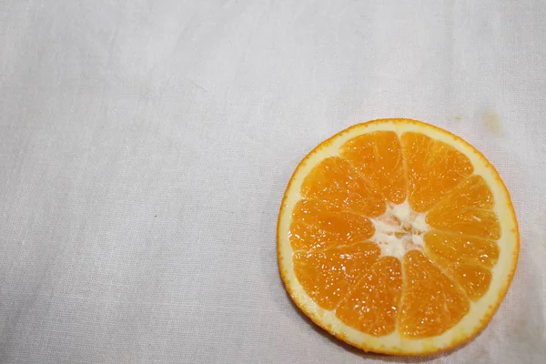 Mandarine Und Orange Auf Stoff Hintergrund Orange Saftig Lecker Vitamin — Stockfoto