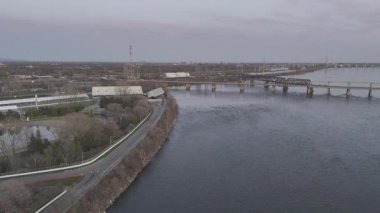 15 Mayıs 2025. Montreal 'deki Formula 1 Circuit Gilles Villeneuve' un helikopter uçuş görüntüsü. Quebec, Kanada