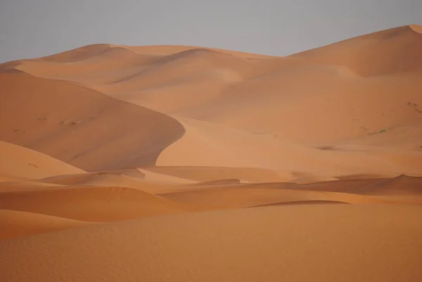 Θέα Αμμόλοφους Της Σαχάρας Erg Chebbi Στην Έρημο Του Μαρόκο — Φωτογραφία Αρχείου