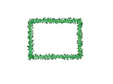 Soyut mürekkep su renk, yeşil yaprak çerçeve kopya alanı banner veya logo için beyaz zemin üzerine