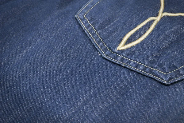 arka cebinde mavi kot kot closeup doku