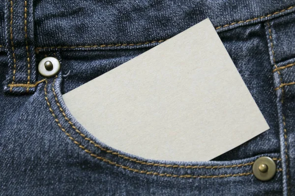 Blank Brown Paper Front Pocket Blue Jeans Copyspace Sale Text Royalty Free Stock Photos