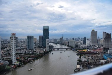 Şehir Bangkok Chao Phraya Nehri geçen ile