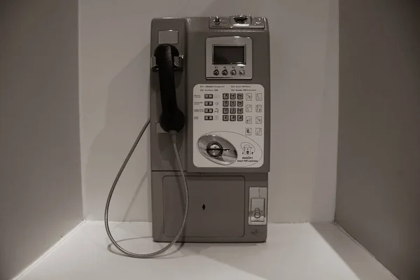 Velho Vintage Telefone Público Perto Tailândia — Fotografia de Stock