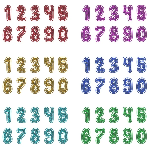 孤立的数字 为节日和学习装饰的项目 白色背景上的一组数字 — 图库矢量图片