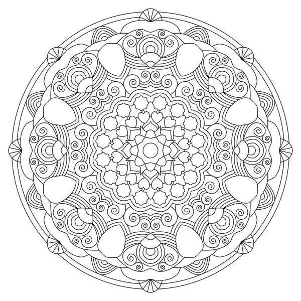 Circular Pattern Form Mandala Coloring Page Vector Mandala Abstract Elements — Stock Vector