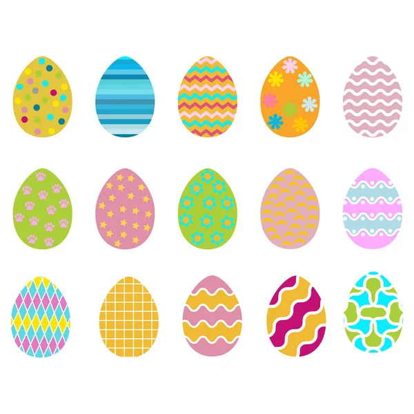 Easter Eggs Collection White Background Vector Easter Easter Eggs — Stock Vector