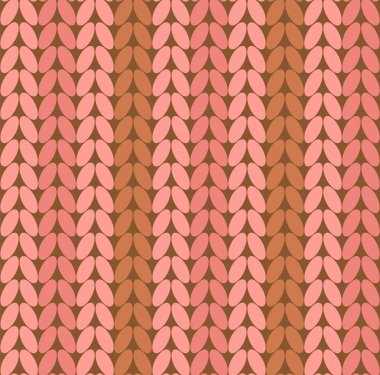 Örgü. Gerçekçi örme sorunsuz arka plan pembe kahverengi rengi. Duvar kağıtları ve arka planlar için örgü dokular.
