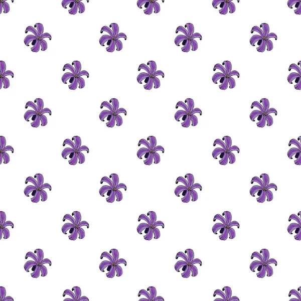 Seamless pattern background with purple flowers vector.Seamless gentle floral pattern in the style of watercolor flowers. Handmade illustration for wallpaper, stationery, fabric.