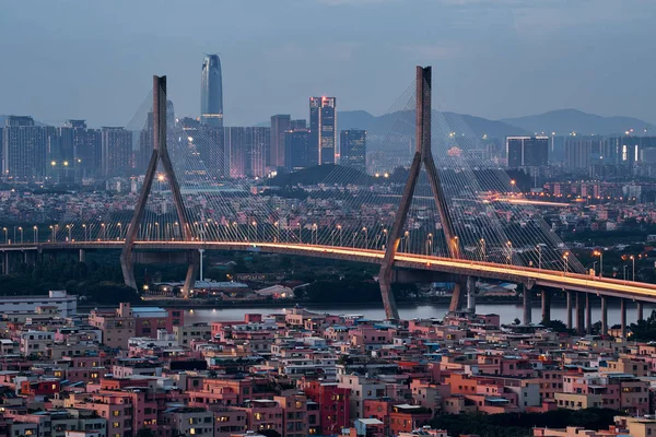 Ponte Sul Fiume Nel Distretto Panyu Guangzhou Provincia Del Guangdong — Foto Stock