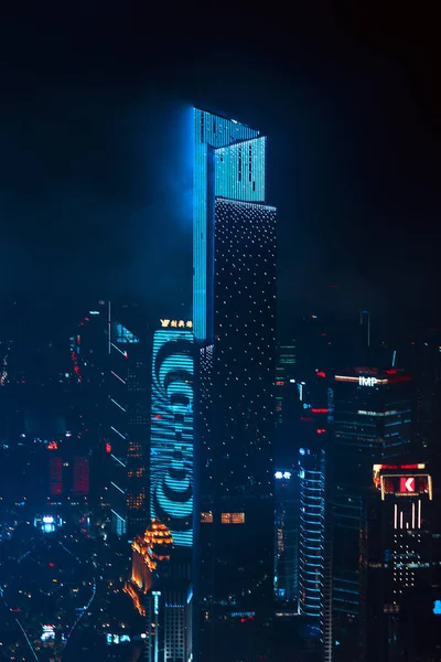 Nachtaufnahme Der Schönen Stadt Guangzhou China Blick Vom Kantonsturm — Stockfoto