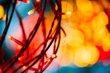 Noel Garland bulanık arka plan üzerinde yakın çekim vurdu